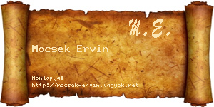 Mocsek Ervin névjegykártya